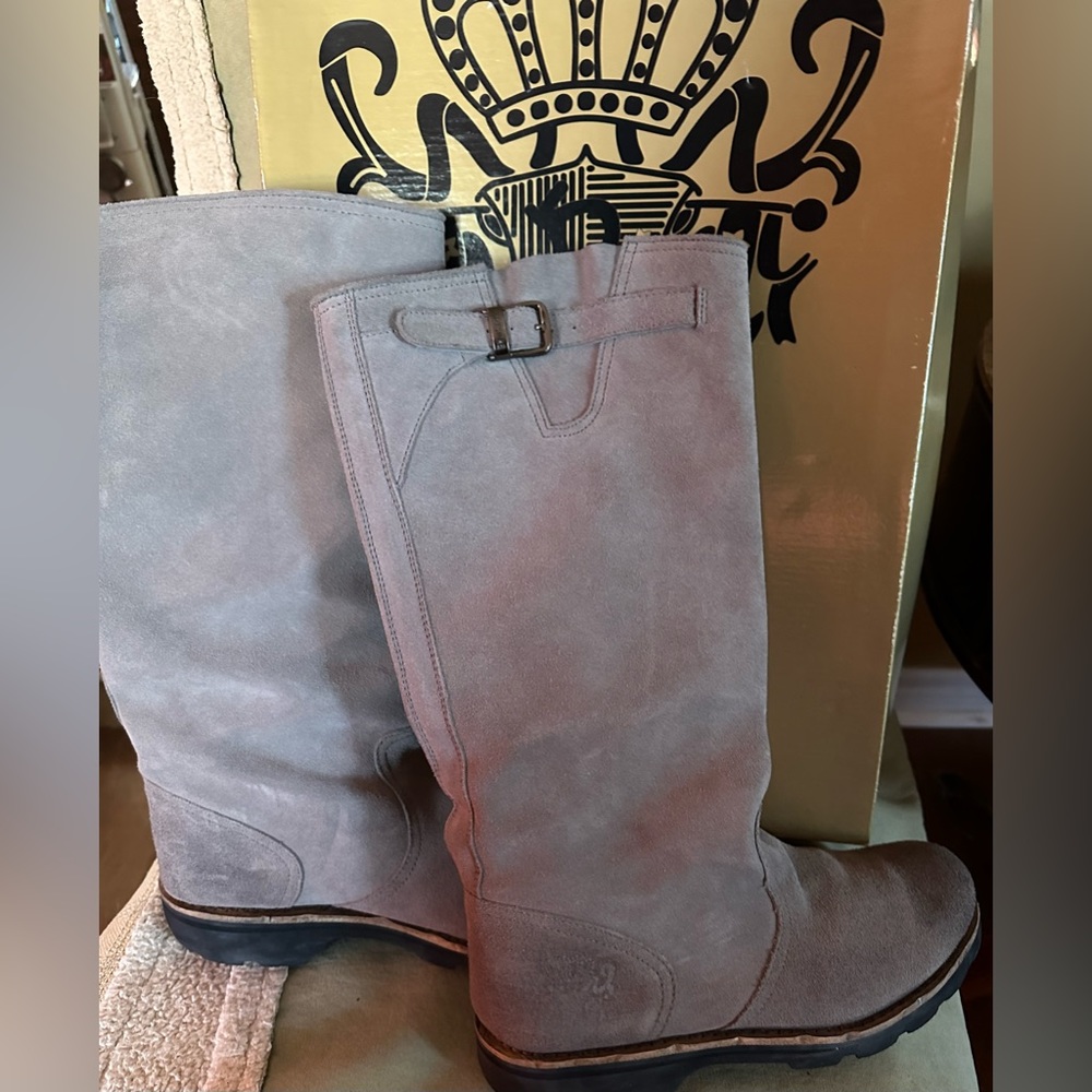 Blackstone Taupe Suede Slip on Boots
